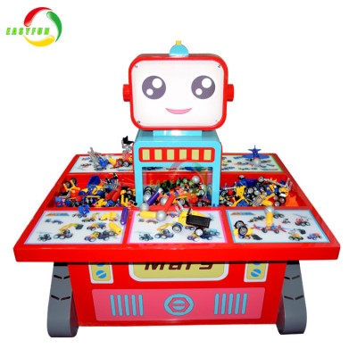 6 players top quality multifunctional kids puzzle building block desk learning table