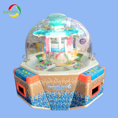 Cheap popular coin operated sweet land 6 push candy vending prize machine